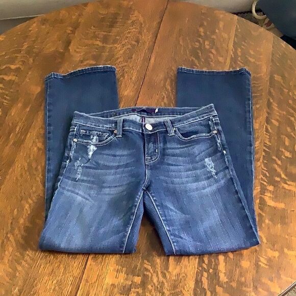 Vigoss Medium Wash Distressed Bootcut Jeans - Picture 1 of 16